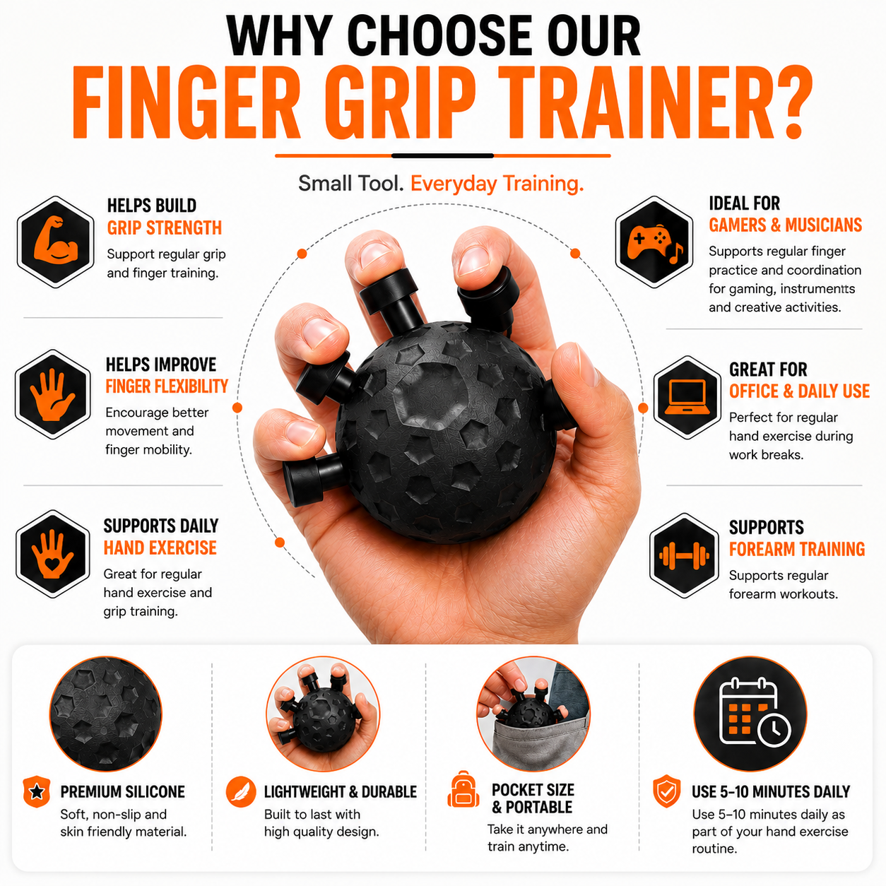 Eagle Claw Grip Trainer – 5-Finger Strength & Flexibility Exerciser